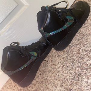 Black Nike Air Force 1 custom logo